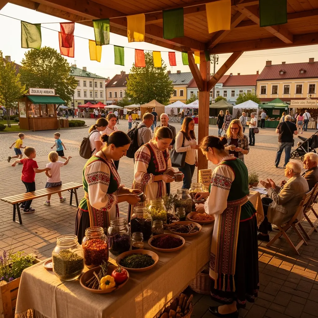 Rudens miško peizažas, puikiai tinkantis arbatai gaminti.