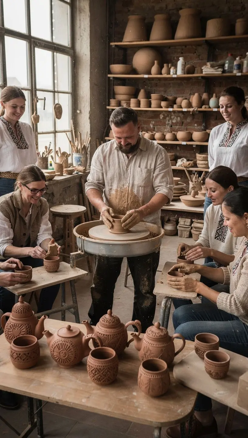Įvairių žolelių mišinių indai ir ingredientai ant stalo.