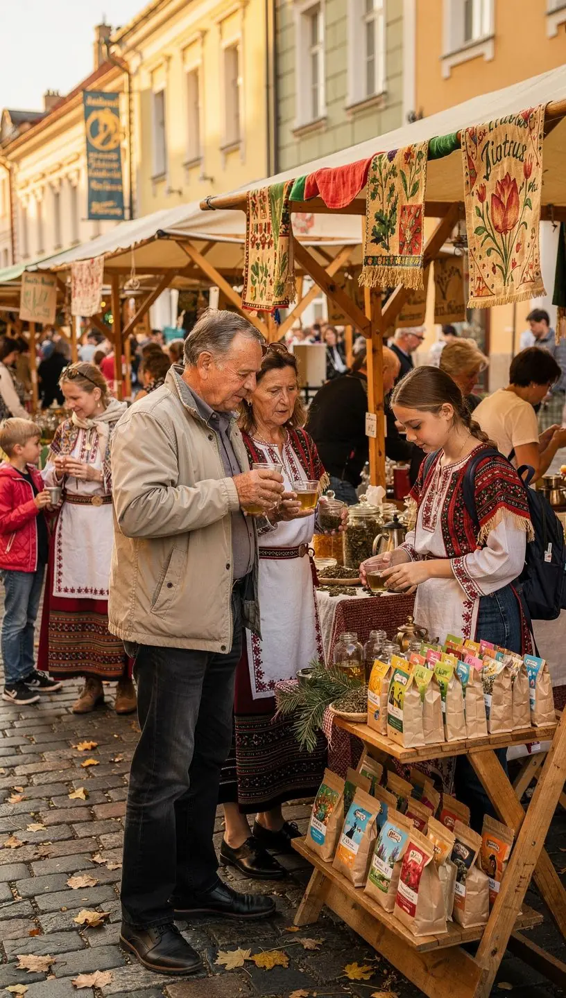 Tradicinė arbatos ceremonija, kurioje dalyvauja bendruomenės nariai ir senovinės tradicijos.